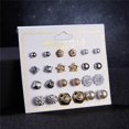 thumbnail image 3 of ziyahi 12 Pairs Rhinestones Girls Earring Set Crystal Ear Stud Earrings Multiple styles No.11 s, 3 of 6
