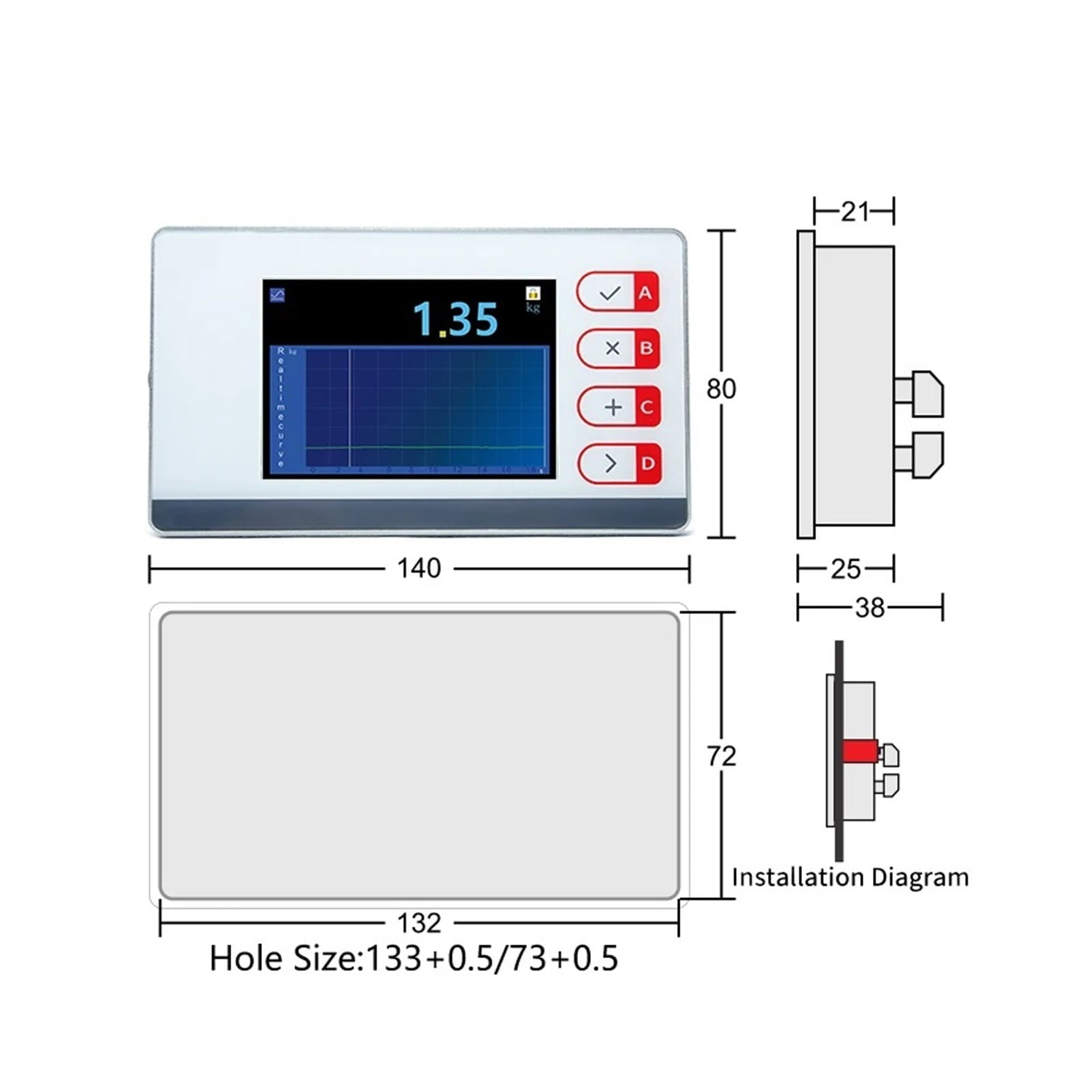 Load Cell Indicator Rs485 Display Controller Digital Force Gauges Amplifier Junction Box Weighing Transmitter For Guide Rail ,High Accuracy
