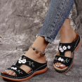 thumbnail image 2 of Leather Flower Embroidered Vintage Casual Soft Footbed Orthopedic Arch-support Hk, 2 of 4