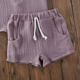 thumbnail image 5 of Baby Breeches Suit Monochrome Crew Neck Half Sleeve Shirt Stretch Shorts Set, 5 of 8