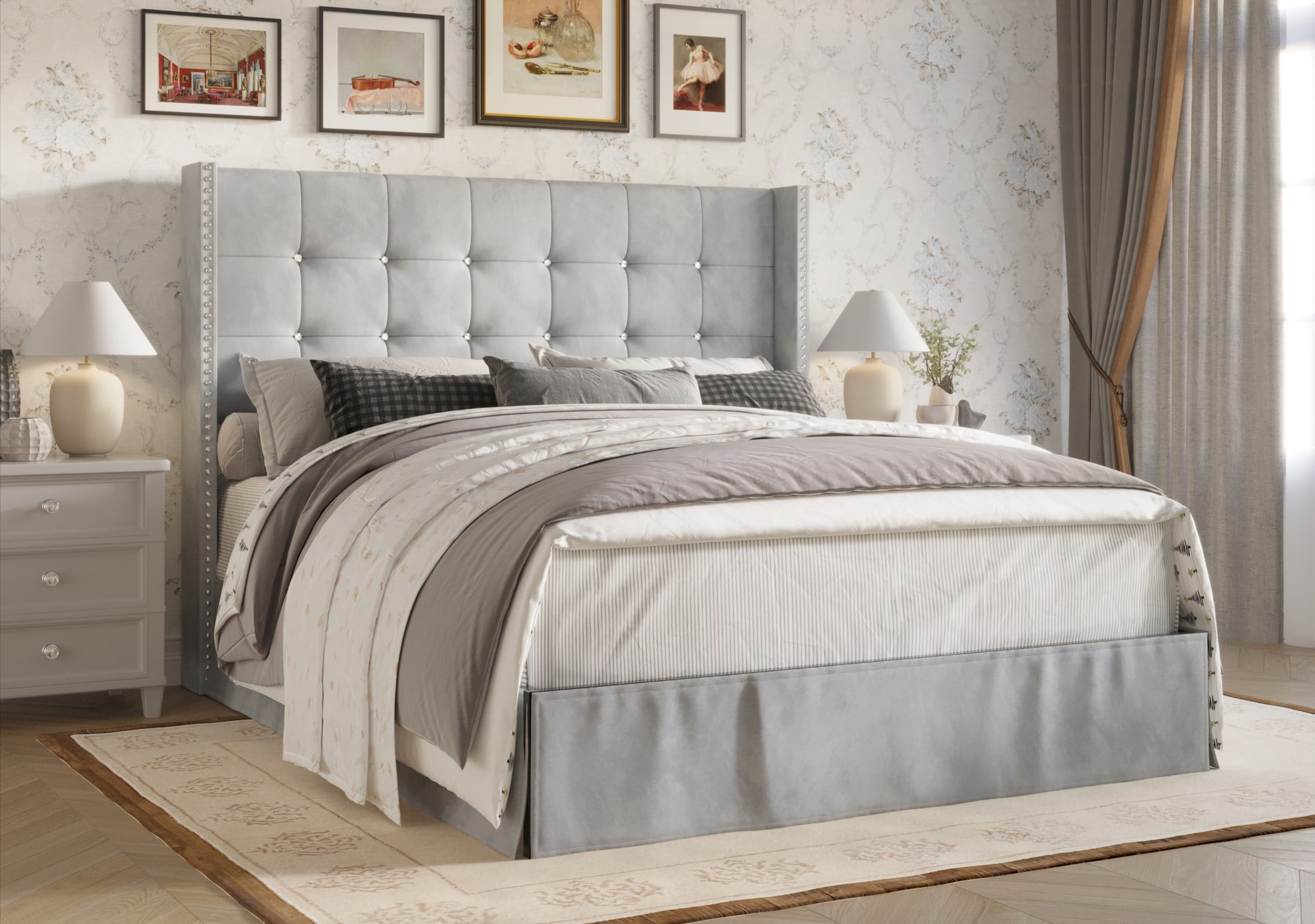 Aadvik tufted upholstered standard bed greyleigh deals