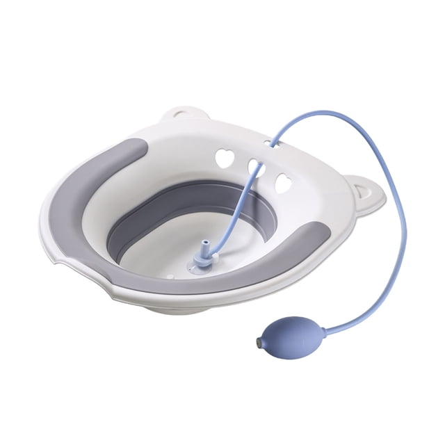 Fesfesfes Elderly Bath Basin Bathing Basin Pressurized Flushing Basin Portable Foldable Design for Home Elderly Disabled Easy to Use Lightweight Space Saving