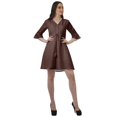 thumbnail image 3 of Moomaya Poly Crepe Printed Drawstring Mini Dress Plus Size WoMen's Shirt Dresses, 3 of 4