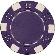 - 25 Clay Composite Dice Striped 11.5 gram Poker Chips, Purple, Purple Chips By Las Vegas Poker Chips