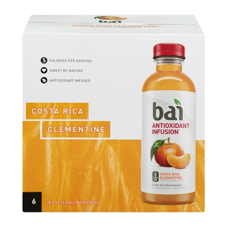 Bai Antioxidant Infused Costa Rica Clemente Juice, 18 Fl Oz, 6 Count Carton