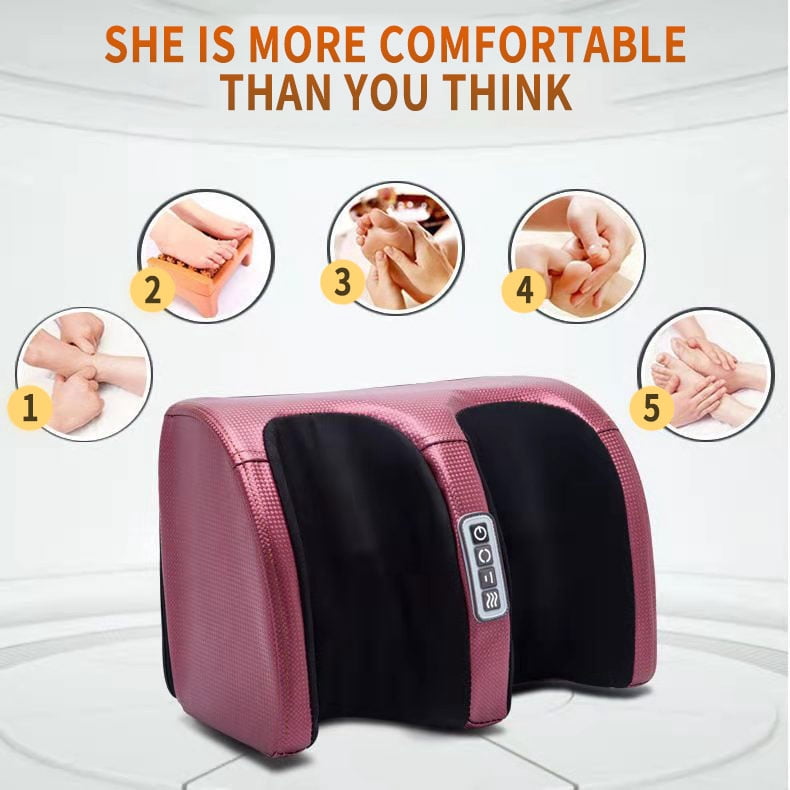 Miserwe Acupressure foot massager with heating, electric foot massager, calf massager with massage rollers, deep kneading circulation, the best gift for family, Christmas present