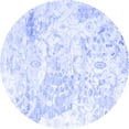 thumbnail image 1 of Ahgly Company Machine Washable Indoor Round Abstract Blue Contemporary Area Rugs, 3' Round, 1 of 4