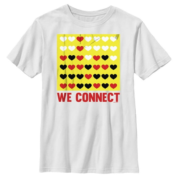 Boy's Connect Four We Connect Graphic Tee White Medium
