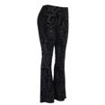 thumbnail image 4 of DuoJiaJ Summer New Dark Flared Pants Women's Temperament Suede Embossed Design Casual Trousers Women Women's Lounge Pants Black L, 4 of 5