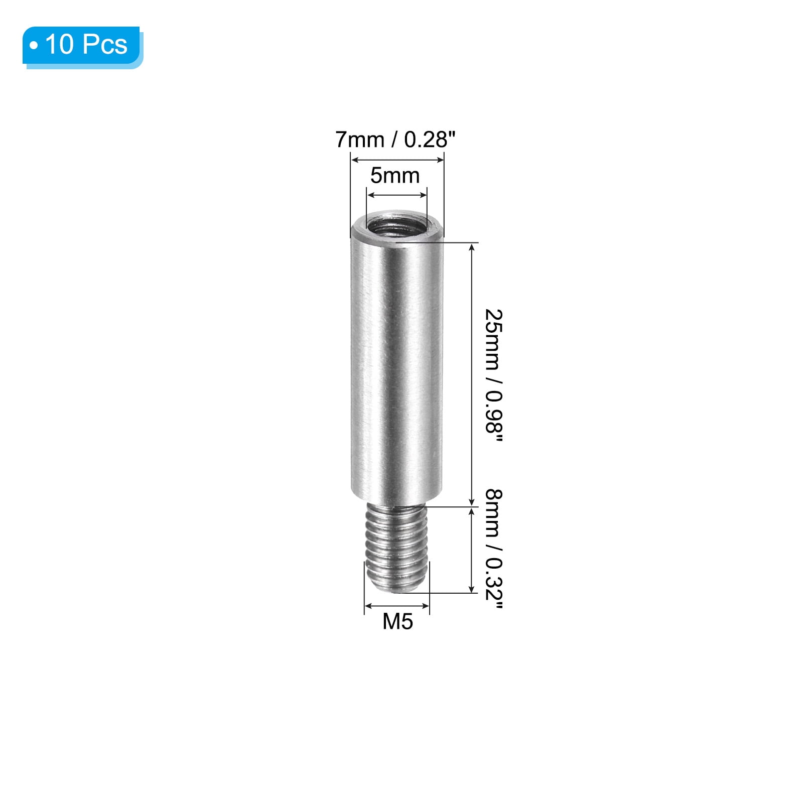 Unique Bargains Album Scrapbook Extension Posts Replacements for Binding ["M5x25+8mm"]