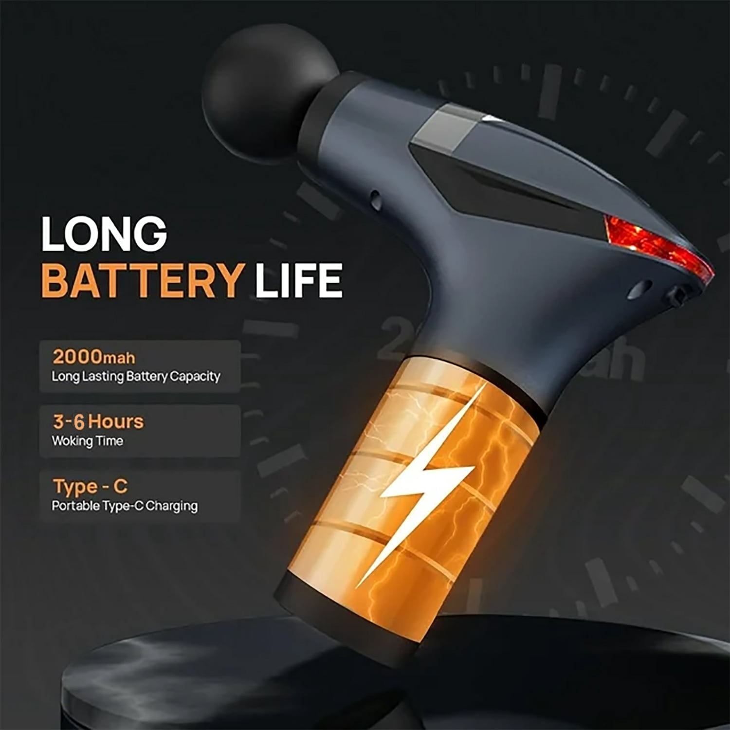 3-in-1 Massage Gun Deep Tissue - Percussion Muscle Massager with Extend Handle, LCD Screen for Neck Back Shoulder Relaxing