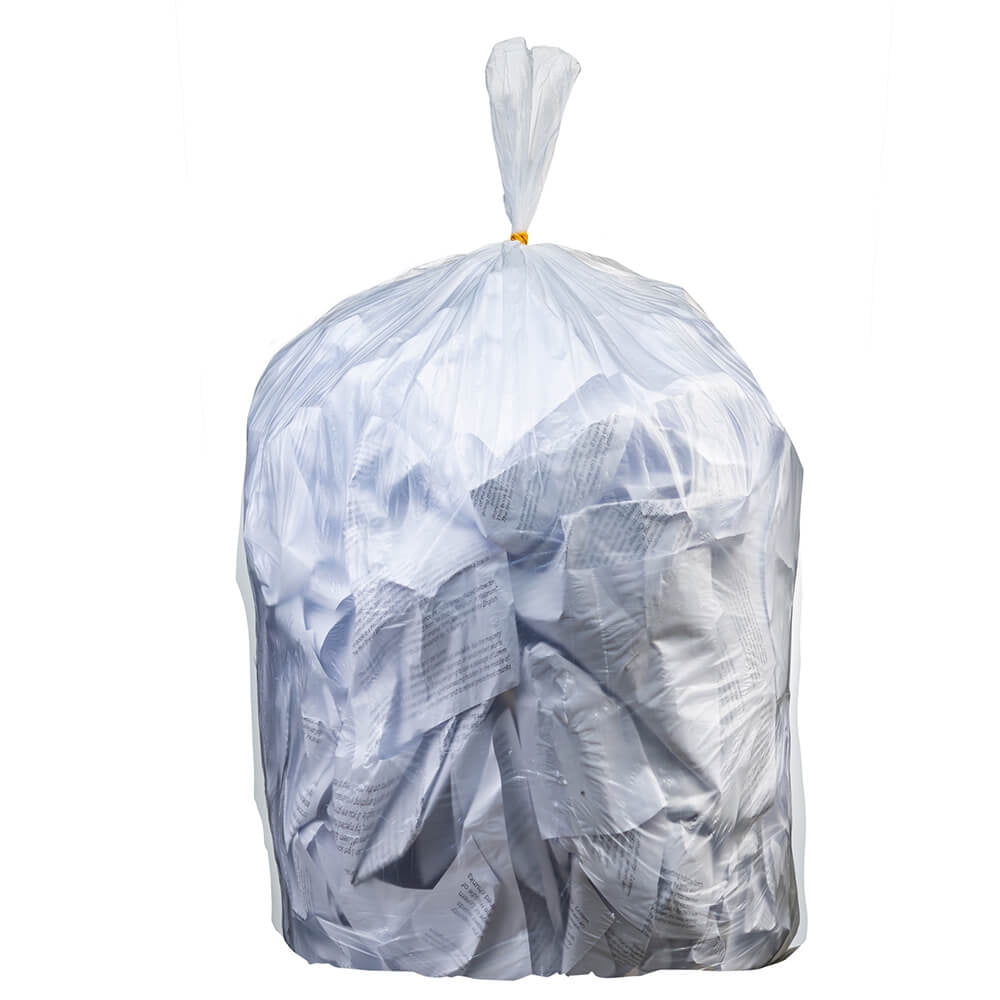 Plasticplace 40-45 Gallon Trash Bags │12 Microns │ Clear High Density Garbage Can Liners │ 40" x 48" (250 Count)