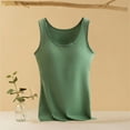 thumbnail image 4 of WREESH Womens Slim Tank Tops Winter Velvet Thermal Inner Wear With Chest Pad Integrated Velvet Thickening Bottoming Large Size New Underwear Green, 4 of 9