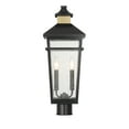 thumbnail image 4 of Matte Blackith Warm Brass Two Light Outdoor Post Lantern from the Kingsley Collection, 4 of 5
