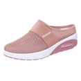 thumbnail image 4 of Rokment Womens Orthotic Air Cushion Chunky Walking Backless Sandals Comfort Breathable Mesh Closed Toe Platform Wedge Slip on Mules Non Slip Work Nursing Clogs Casual Shoes Pink Size 6.5, 4 of 5