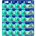 thumbnail image 1 of Murata 373 SR916SW Battery 1.55V Silver Oxide Watch Button Cell (20 Batteries), 1 of 5