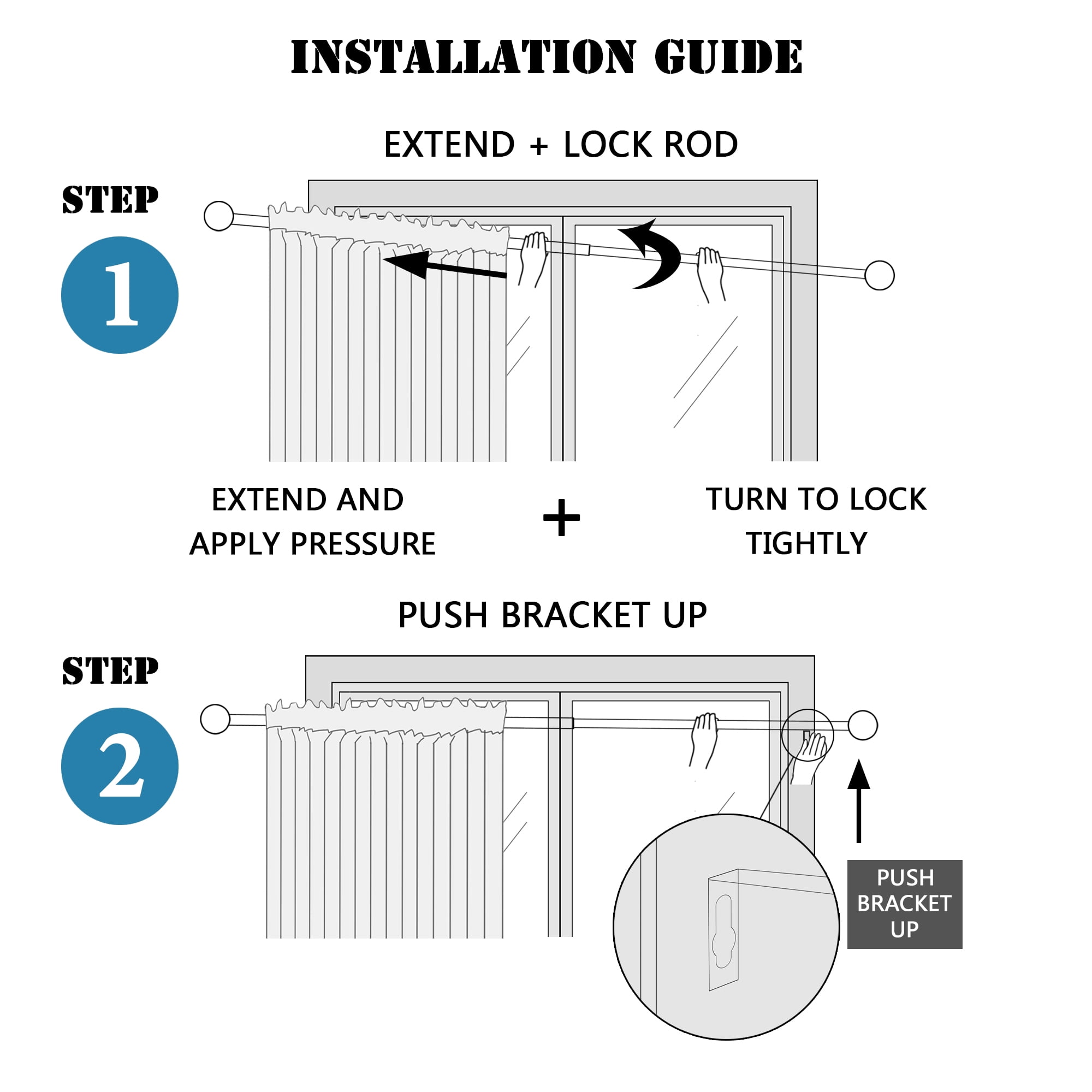 Single Rods 3/4 Inch Diameter H.VERSAILTEX Window Treatment Single Rod