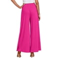 thumbnail image 3 of Yifymode Wide Leg Pants for Women High Wasited Baggy Palazzo Pants Casual Pull On Bell Bottom Smocked Elastic Waist Pants,Hot Pink L, 3 of 5