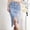 Blue, variant on Womens Ripped Midi Jean Skirt Stretch High Waist Frayed Hem Asymmetrical Trendy Denim Skirt, Slit Denim Jean Pencil Skirt, with Pocket Casual Summer(M,Blue)