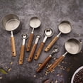 thumbnail image 4 of 8 pieces Silvery Measuring Cups Set and Measuring Spoons Set with Scale, Wooden Handle Stainless Steel Dry & Liquid Measuring Cup for Cooking Baking, 4 of 18