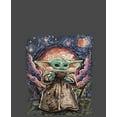 thumbnail image 2 of Junior's Star Wars: The Mandalorian The Child Starry Night  Racerback Tank Top Charcoal Large, 2 of 4