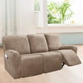 thumbnail image 6 of Dowbom Stretch Recliner Sofa Slipcove 3 Cushion Velvet Thick Furniture Protecto Couch Cover, 6 of 7