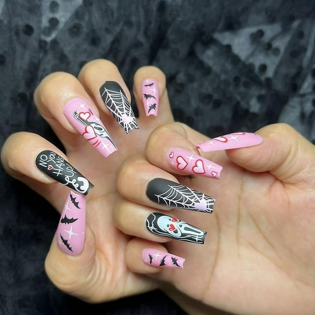 Paquete de 24 parches de uñas de imitación Sincero Love Spider Web