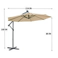 thumbnail image 3 of 10 ft LED Lighted Outdoor Patio Offset Cantilever Umbrella,Tan, 3 of 6