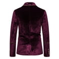 thumbnail image 5 of Dovford Men's 2 Piece Velvet Suit One Button Tuxedo Slim Fit Luxurious Blazer Party Dinner Jacket & Pants, 5 of 7