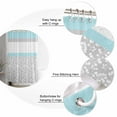 thumbnail image 5 of Small Stall Shower Curtain 48x72 Inch Narrow Half Size Sky Blue Grey Bath Curtains Bathroom Decor Chic Garden Floral Stripe Embroidery Design Waterproof Fabric Shower Curtain Set with Hooks 48 Inch, 5 of 6