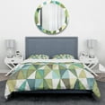 thumbnail image 2 of Designart 'geometric Green Triangle III' Geometric Duvet Cover Set, 2 of 4