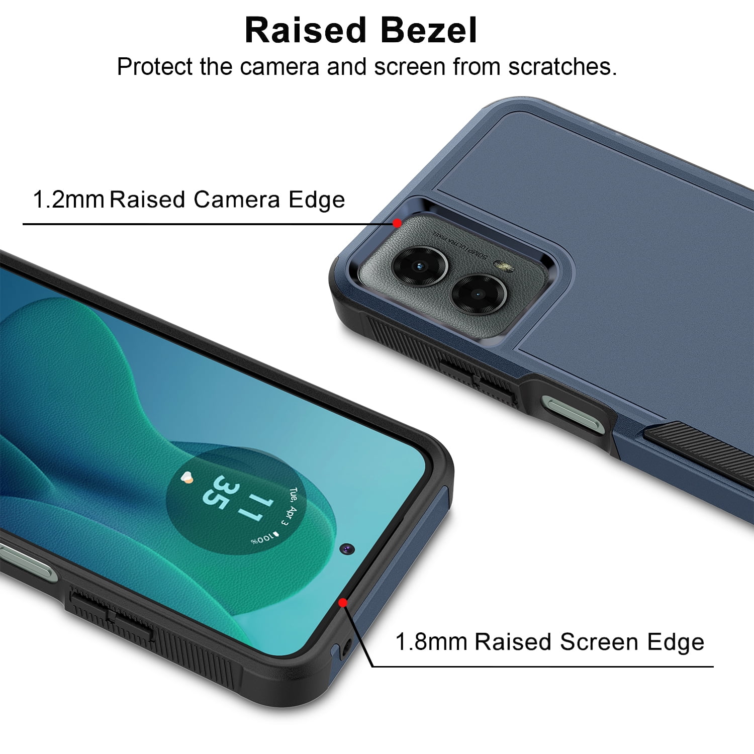 For Motorola Moto G 5G 2024 Phone Case, Moto G 5G 2024 Case, Dual Layer Shockproof Heavy Duty Military Grade Protective Case Hybrid Rugged Cover for Motorola G 5G 2024, Blue