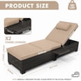 thumbnail image 2 of IdealHouse PE Rattan Outdoor Chaise Lounge, 5-Position Adjustable Backrest, Water-Resistant Cushioned Recliner, Sunbathing Chair for Beach, Yard, Poolside, 2 of 6
