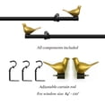 thumbnail image 3 of MERIVILLE 3/4" Diameter Farmhouse Single Window Treatment Curtain Rod, Gold Bird Finials, 84"-120", Black Rod, 3 of 5