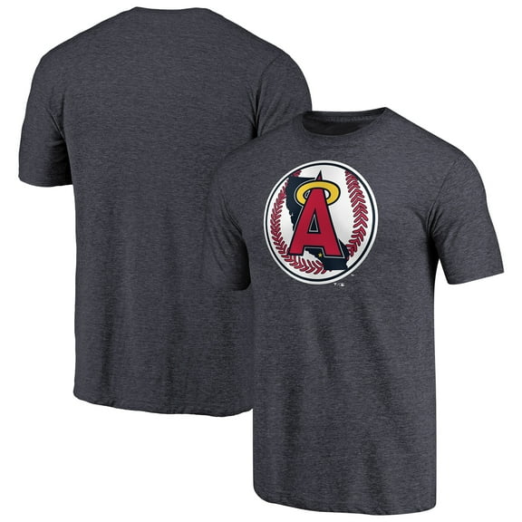 Men's Heathered Navy California Angels Cooperstown Collection Forbes Tri-Blend T-Shirt