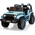 thumbnail image 1 of 12V Ride On Truck Car,Battery PoweRed Electric Vehicle Toy with Parent Remote Control,Spring Suspension,3 Speeds,LED Light,Music & Horn,Electric Cars Gift for Boy Girl,Blue, 1 of 5