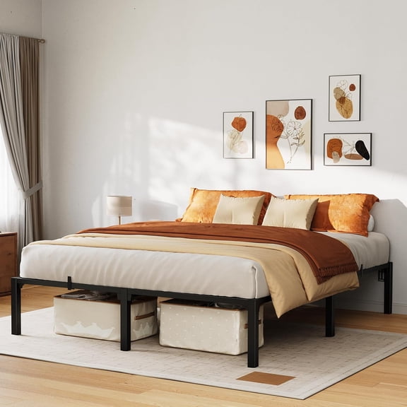 Metal Platform Bed Frame with Supports up to 800 lbs, No Box Spring Needed for Bedroom,Full