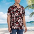 thumbnail image 5 of Balery Snake And Rose Print Men's Hawaiian Shirts Short Sleeve Beach Shirt Relaxed Fit Vacation Button Down Shirts-Large, 5 of 9