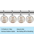 thumbnail image 3 of Imobaby 12 Pcs Metal Shower Curtain Hooks Rust Proof for Shower Curtain Liner - Rabbit Picnic Mushroom Red, 3 of 8