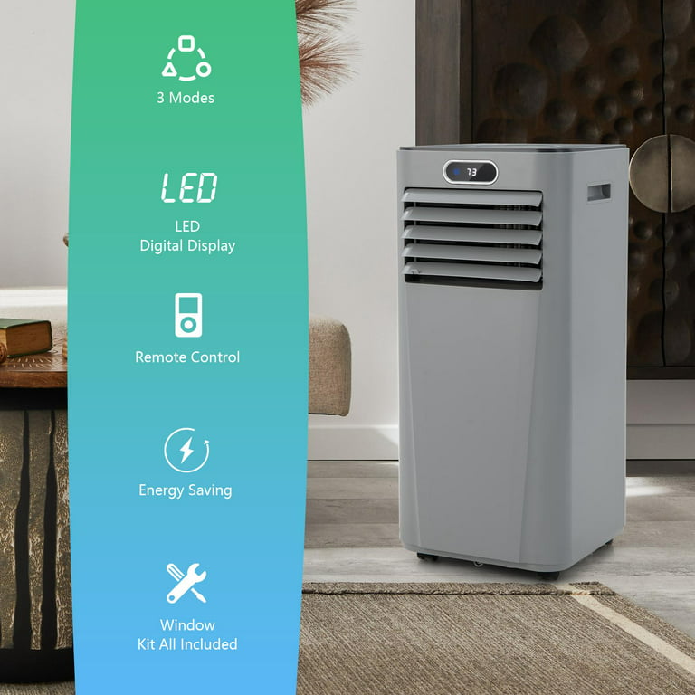COSTWAY 10000 BTU Portable Air Conditioner, 3-in-1 AC Unit with  Dehumidifier & Smart Sleep Mode, 24H Timer & Remote Control, Cools Rooms up  to 350