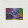 thumbnail image 3 of Luxe Metal Art 'Psychedelic Rainbow Black Cat' by Rebecca Wang Art, Metal Wall Art, 24"x16", 3 of 8