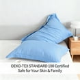 thumbnail image 5 of 2 Pack King Brushed Microfiber Pillow Shams with 2" Flange, Super Soft and Cozy, Wrinkle, Fade, Stain Resistant Sham, Sky Blue, 20x36 inches, 5 of 8
