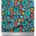 thumbnail image 1 of Soimoi Gray polyester Crepe Fabric Snowflake & Wreath Christmas Print Fabric by the Yard 52 Inch Wide, 1 of 3