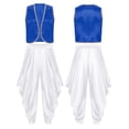 thumbnail image 3 of Aislor Men Character Arabian Prince Vest Outfits Open Front Waistcoat Top With Harem Pants Set Royal Blue White M, 3 of 7