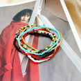 thumbnail image 3 of Handmade Beaded Anklets for Women Girls Boho Colorful Beads Ankle Bracelets Adjustable Foot Anklet Set, 3 of 4