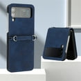 thumbnail image 3 of Allytech for Samsung Galaxy Z Flip 3 Case 2022, Business Style Premium PU Leather Shockproof Protective Case for Men Women Slim Case for Galaxy Z Flip3 2021, Darkblue, 3 of 6