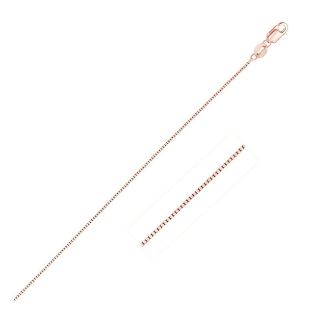 Chaîne Boîte Classique en Or Rose 14k 0,4 mm 18 Po