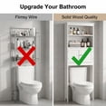 thumbnail image 6 of Over The Toilet Storage Cabinet, 2-Tier Bathroom Space Saver with 2 Doors, Freestanding Wood Organizer Shelf, MDF Toilet Rack, 25.98 x 9.05 x 69.92 in, White, 6 of 8