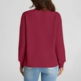 thumbnail image 4 of YUGYXL Womens Long Sleeves Sweatshirts Casual Round Neck Solid Color Sweatshirts with Pockets Fall Dressy Pullovers Wine XXL, 4 of 7
