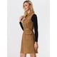 thumbnail image 4 of Vestido de gamuza sintética Allegra K sin mangas con cuello vuelto y lazo En la cintura marrón XL, 4 of 6